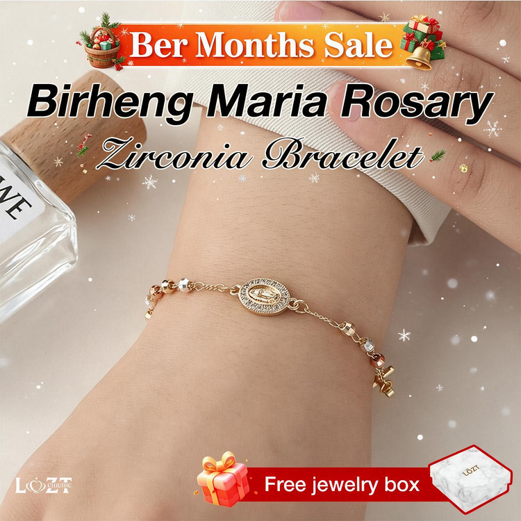 Ber Months Sale - Birheng Maria Rosary Zirconia Bracelet-Faith and love, resonate at this moment-Comes with velvet gift box